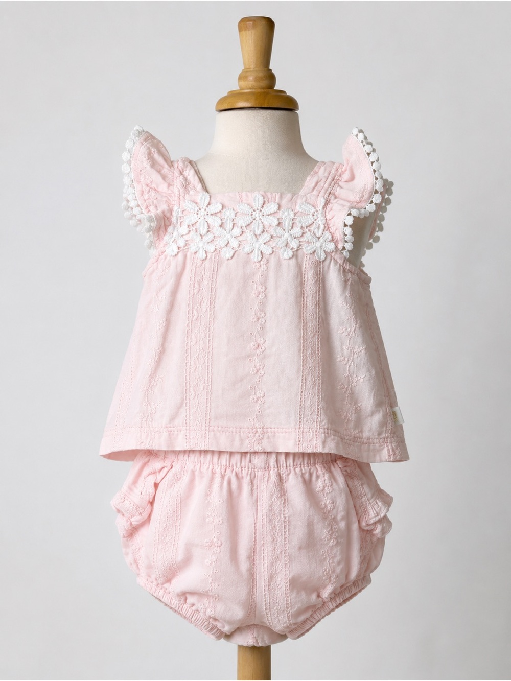 Alouette Baby Pink Embroidered 2-Piece Bloomer Set Size 9 Months (74 cm)